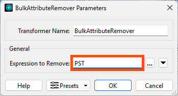 Configuring Expression to Remove